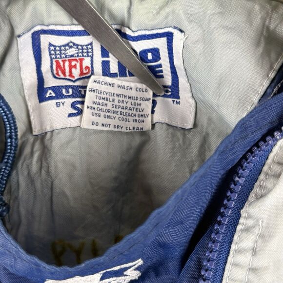 Vintage 90s Starter Dallas Cowboys Jacket Medium NFL Pro Line Hooded (Defects) - Picture 12 of 13